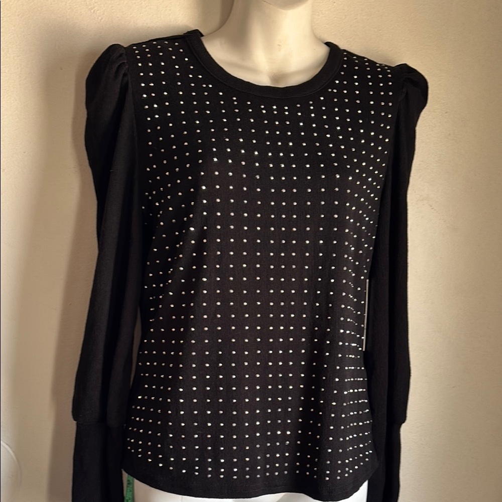 Black Studded Women's Top